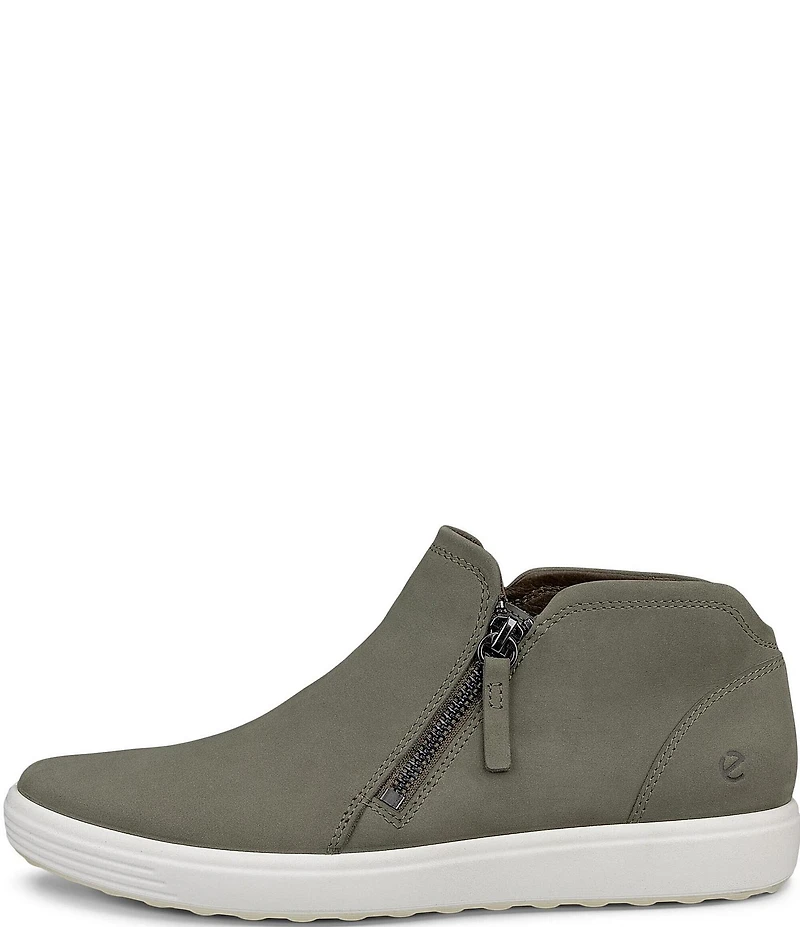 ECCO Women's Soft 7 Nubuck Low Zip Sneaker Booties