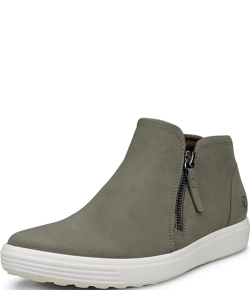 ECCO Women's Soft 7 Nubuck Low Zip Sneaker Booties