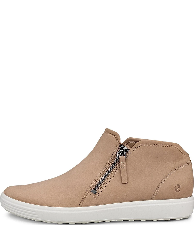 ECCO Women's Soft 7 Nubuck Low Zip Sneaker Booties