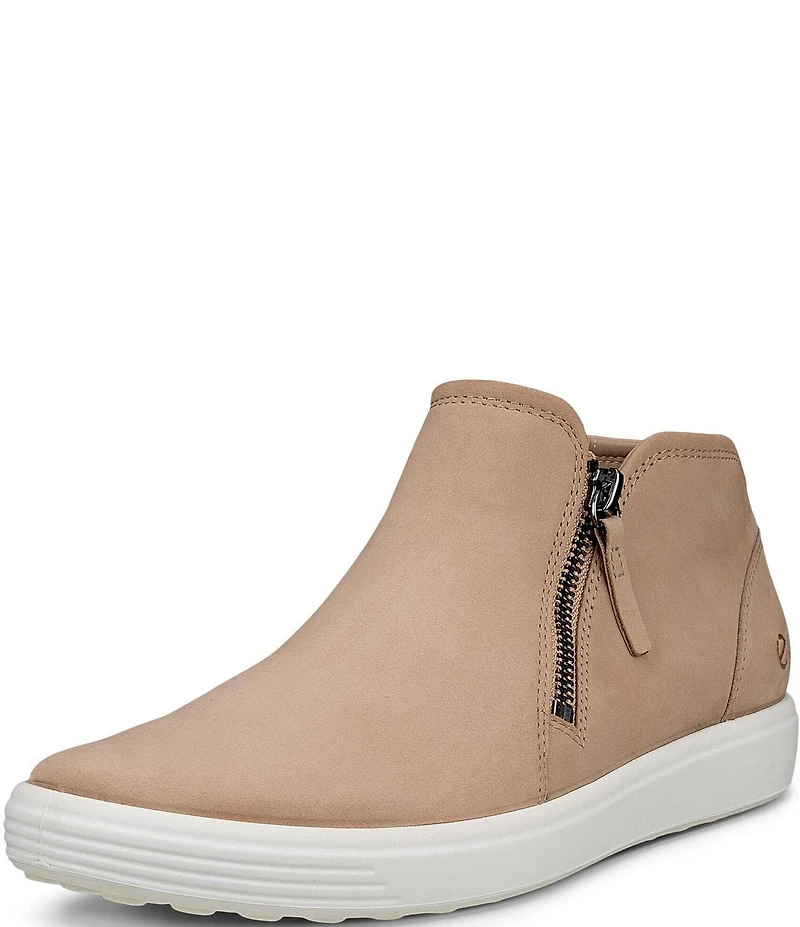 ECCO Women's Soft 7 Nubuck Low Zip Sneaker Booties