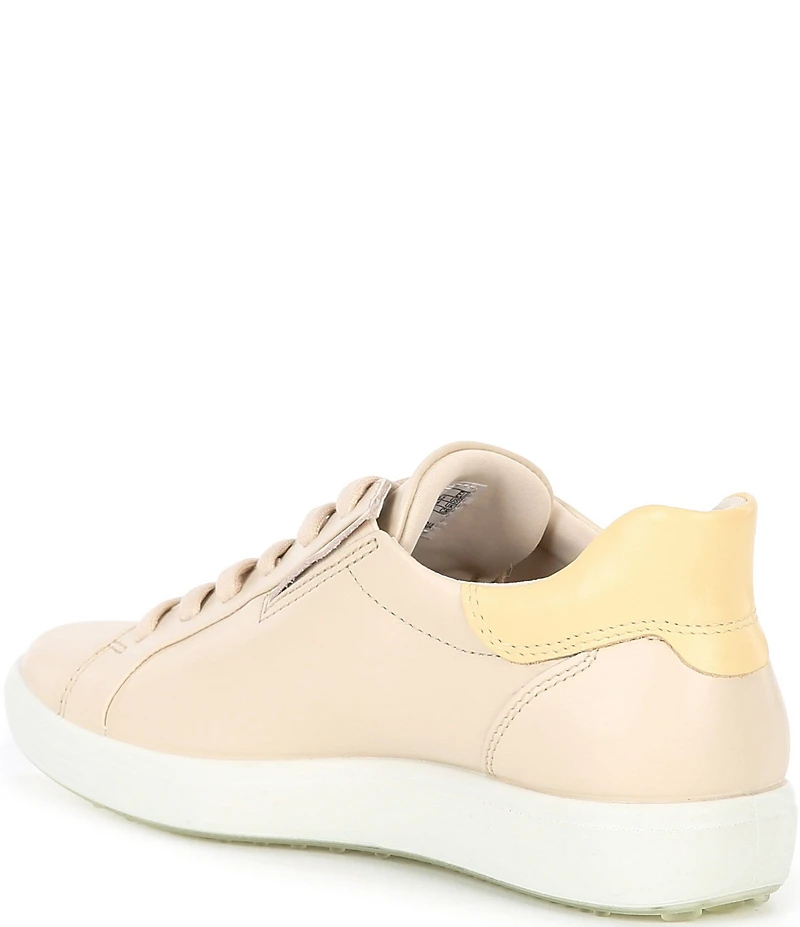 ECCO Women's Soft VII Leather Elastic Lace Slip On Sneakers