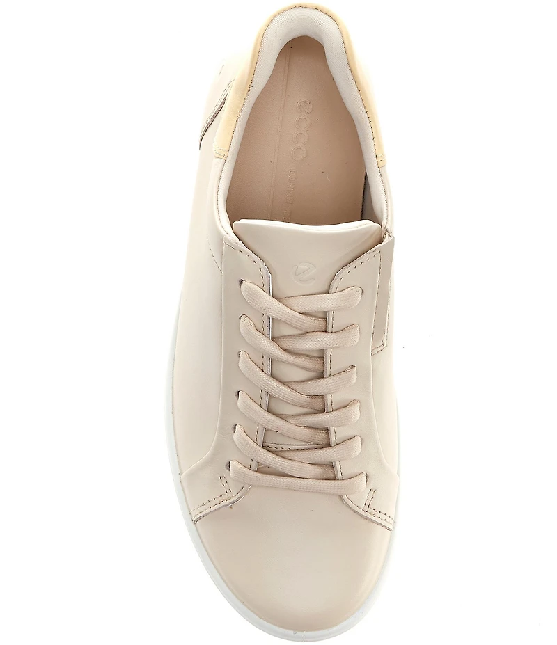 ECCO Women's Soft VII Leather Elastic Lace Slip On Sneakers