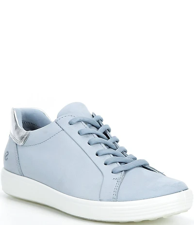 ECCO Women's Soft VII Leather Elastic Lace Slip On Sneakers