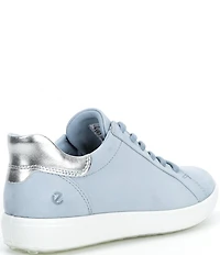 ECCO Women's Soft VII Leather Elastic Lace Slip On Sneakers