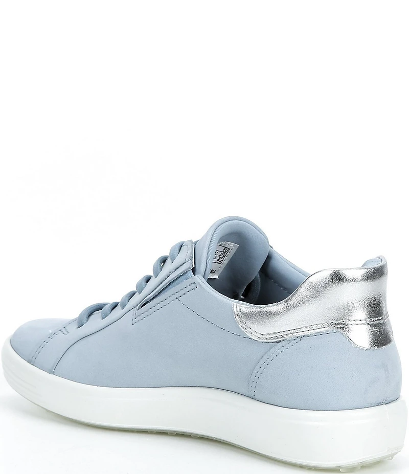 ECCO Women's Soft VII Leather Elastic Lace Slip On Sneakers