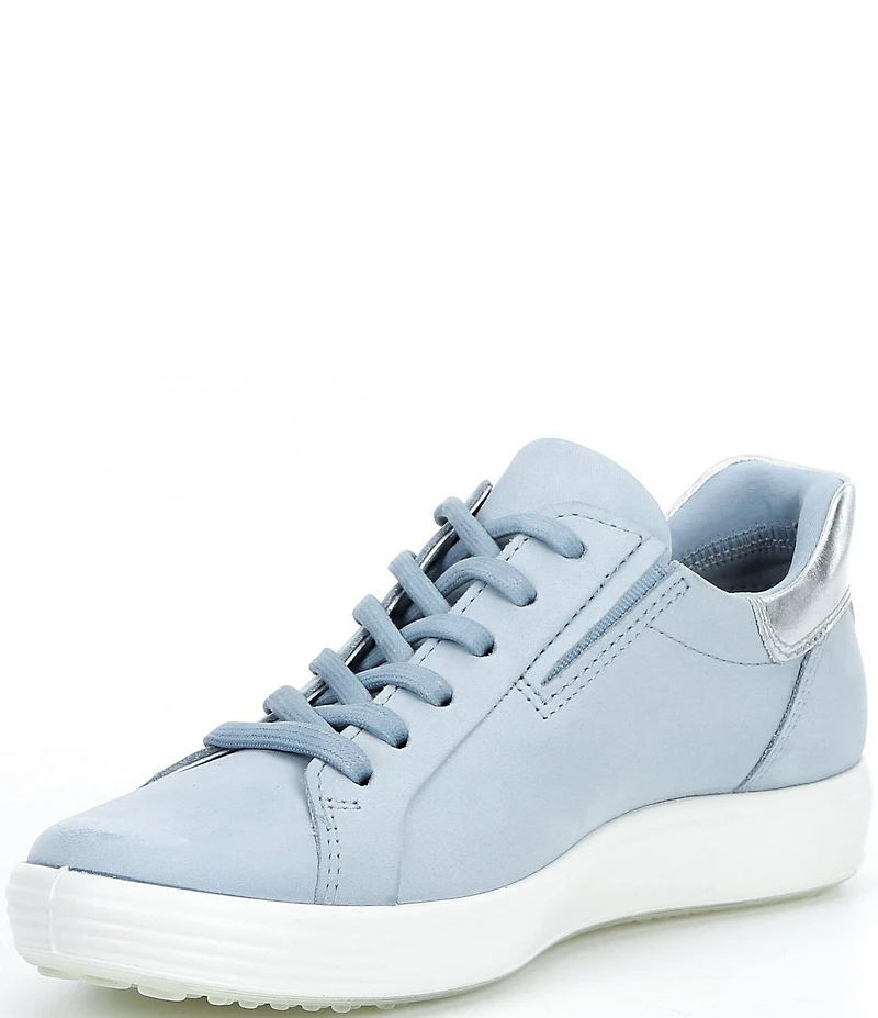 ECCO Women's Soft VII Leather Elastic Lace Slip On Sneakers