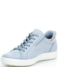 ECCO Women's Soft VII Leather Elastic Lace Slip On Sneakers