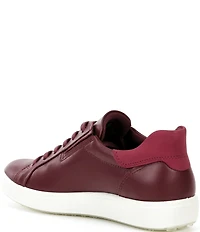 ECCO Women's Soft VII Leather Elastic Lace Slip On Sneakers