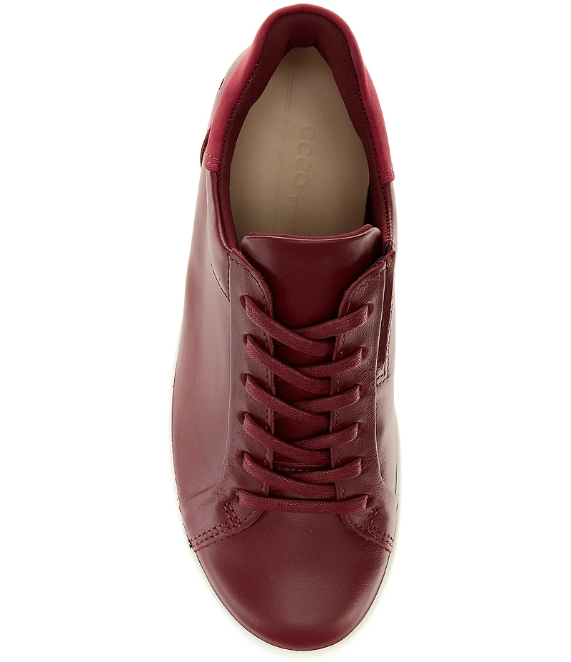 ECCO Women's Soft VII Leather Elastic Lace Slip On Sneakers