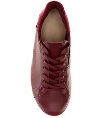 ECCO Women's Soft VII Leather Elastic Lace Slip On Sneakers