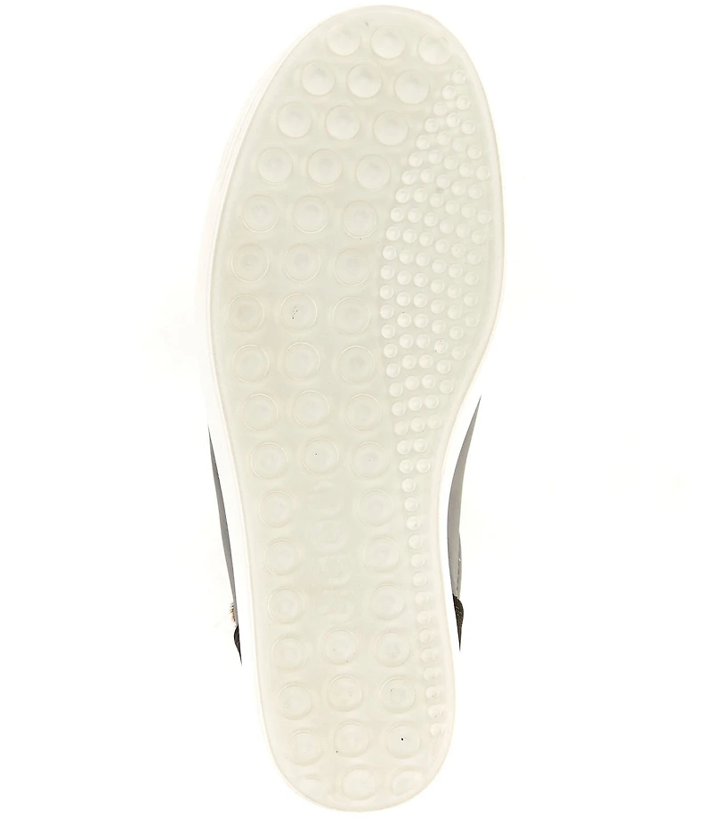 ECCO Women's Soft VII Leopard Leather Elastic Lace Slip On Sneakers