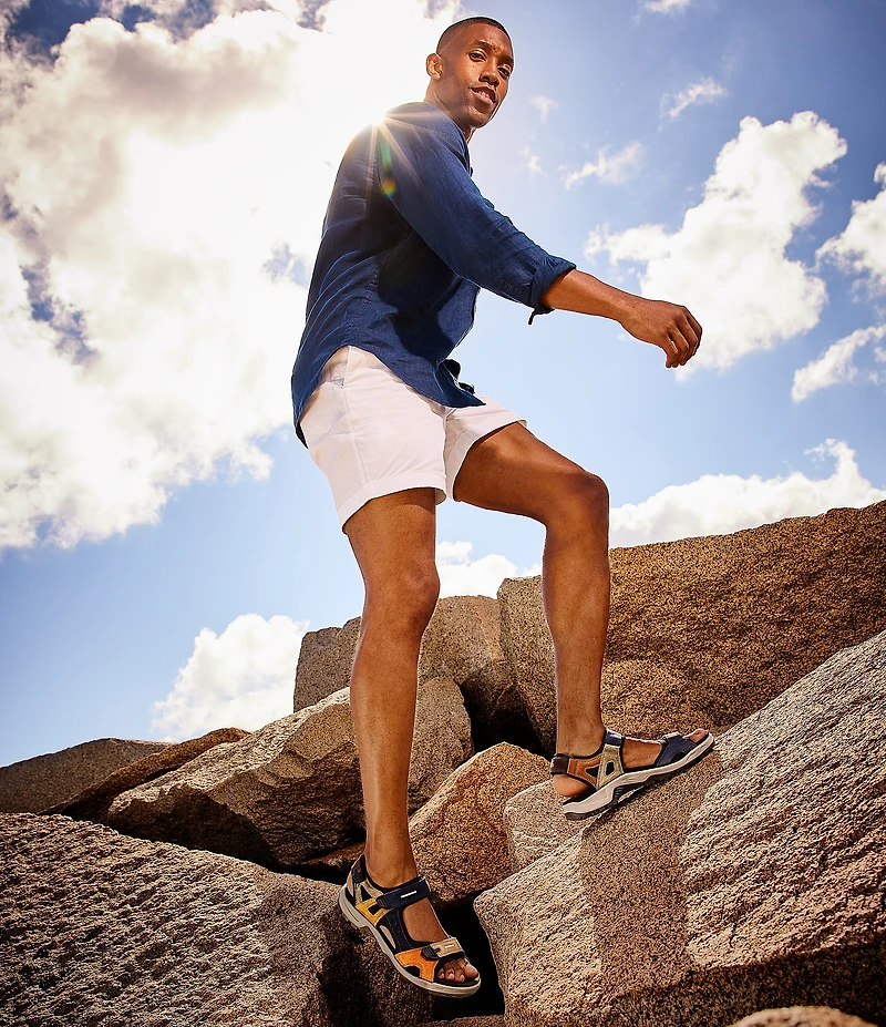 ECCO Men's Yucatan Oiled Nubuck Textile Backstrap Sandals