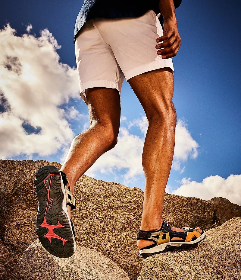 ECCO Men's Yucatan Oiled Nubuck Textile Backstrap Sandals