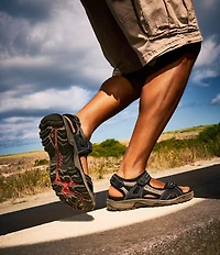 ECCO Men's Yucatan Oiled Nubuck Textile Backstrap Sandals