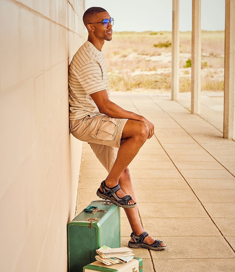 ECCO Men's Yucatan Oiled Nubuck Textile Backstrap Sandals