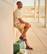 ECCO Men's Yucatan Oiled Nubuck Textile Backstrap Sandals