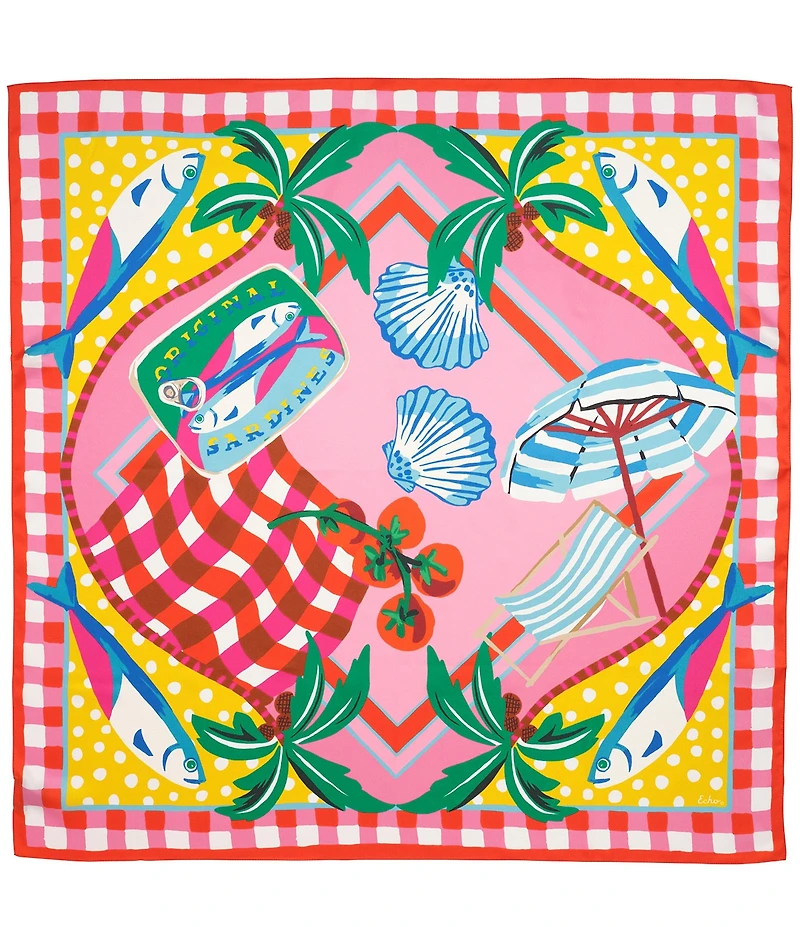 Echo Beach Picnic Silk Square Scarf
