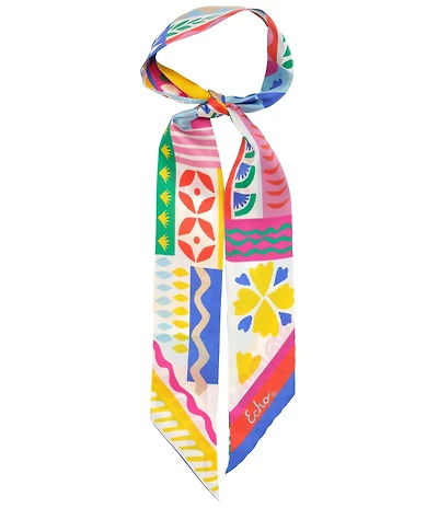 Echo Coastal Collage Silk Ribbon Neckerchief Scarf