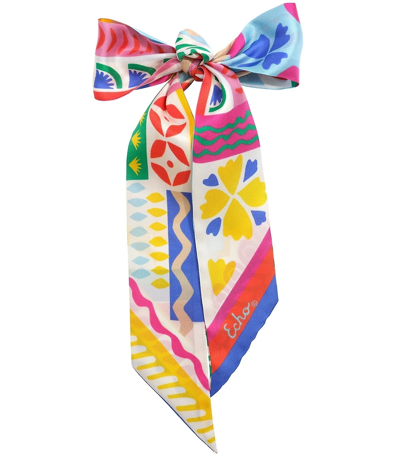 Echo Coastal Collage Silk Ribbon Neckerchief Scarf