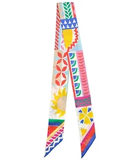 Echo Coastal Collage Silk Ribbon Neckerchief Scarf