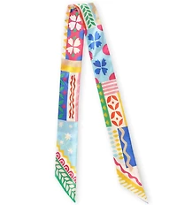 Echo Coastal Collage Silk Ribbon Neckerchief Scarf