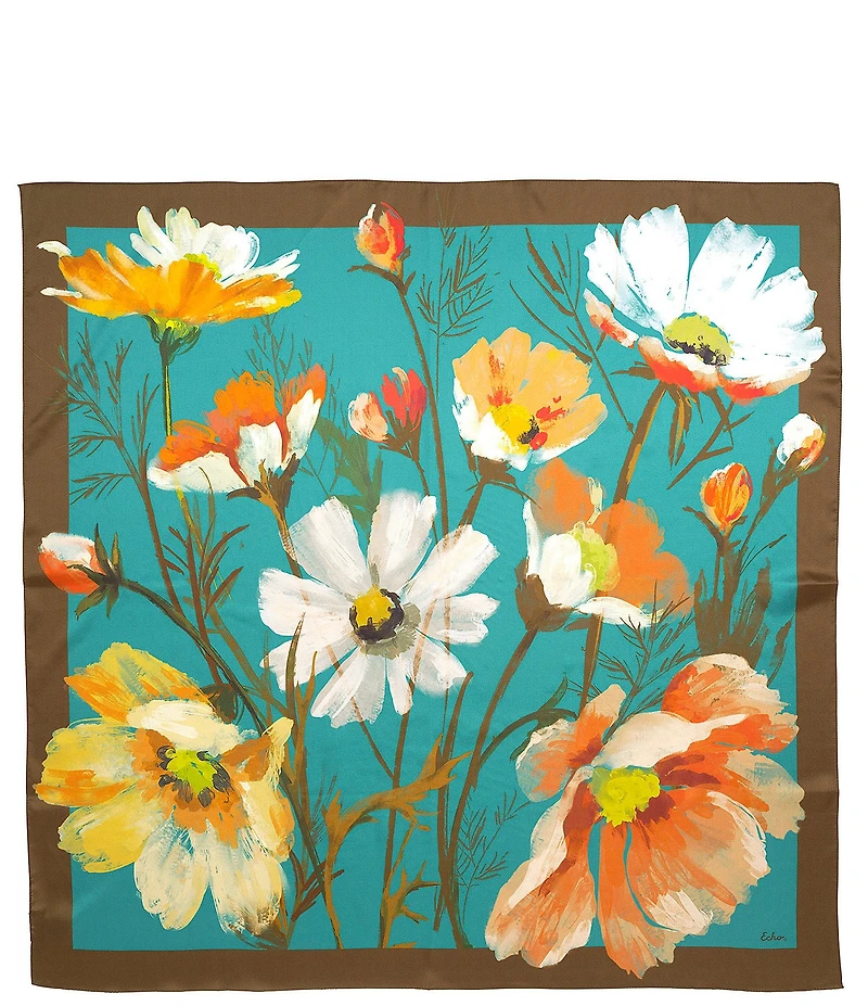 Echo Cosmos Floral Square Scarf