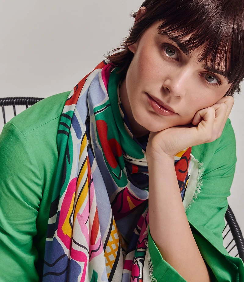 Echo Cubists Woven Square Scarf