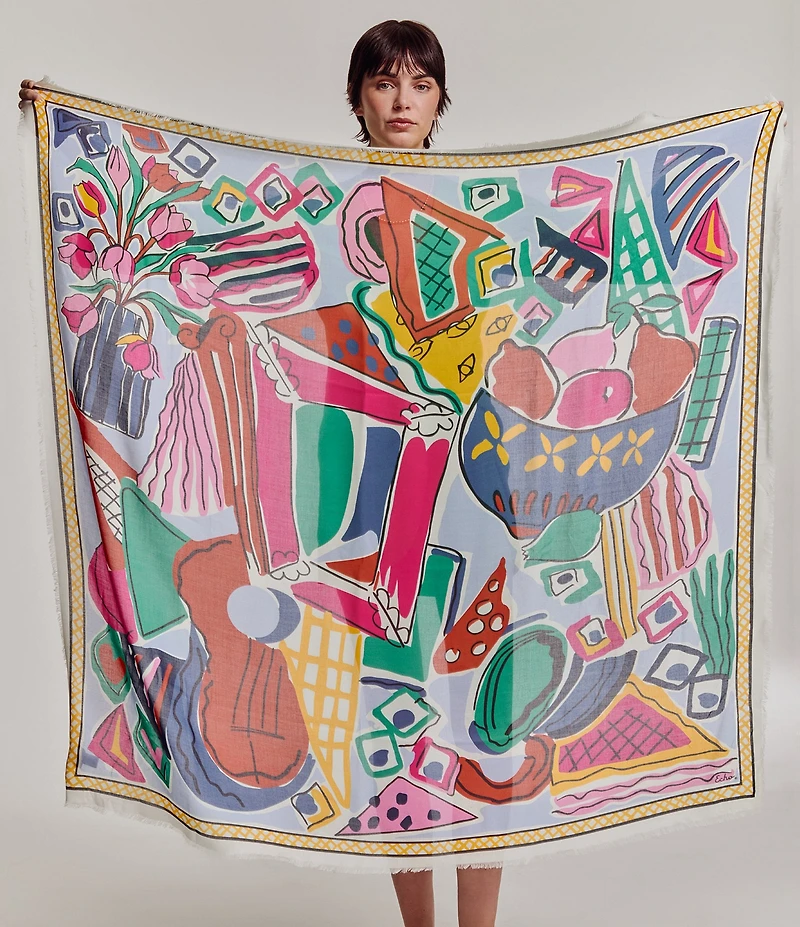 Echo Cubists Woven Square Scarf