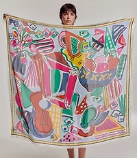 Echo Cubists Woven Square Scarf