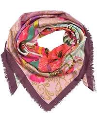 Echo Dusk Floral Bouquet Oversized Fringe Square Scarf