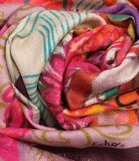 Echo Dusk Floral Bouquet Oversized Fringe Square Scarf