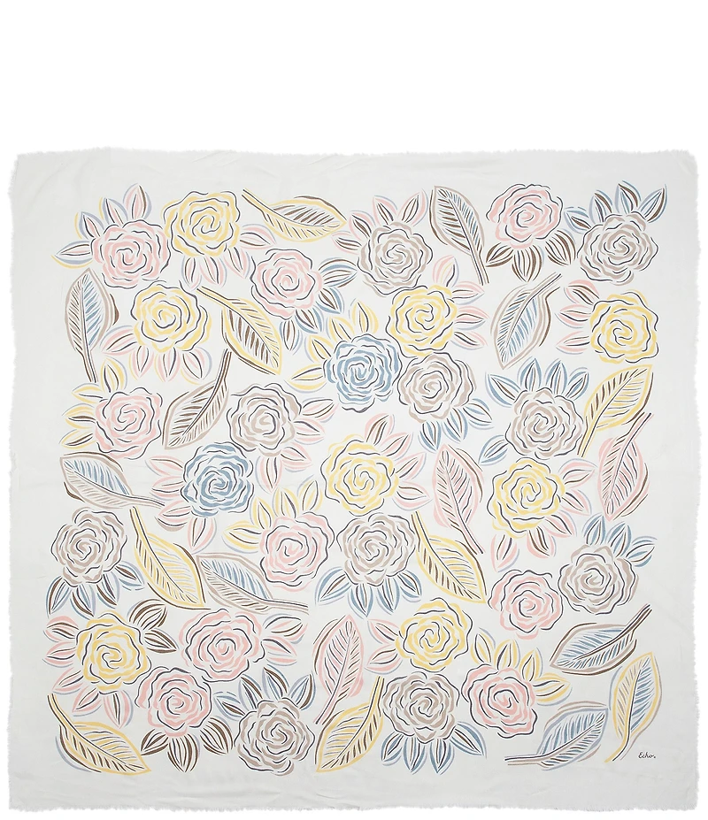 Echo Gestural Rose Square Scarf
