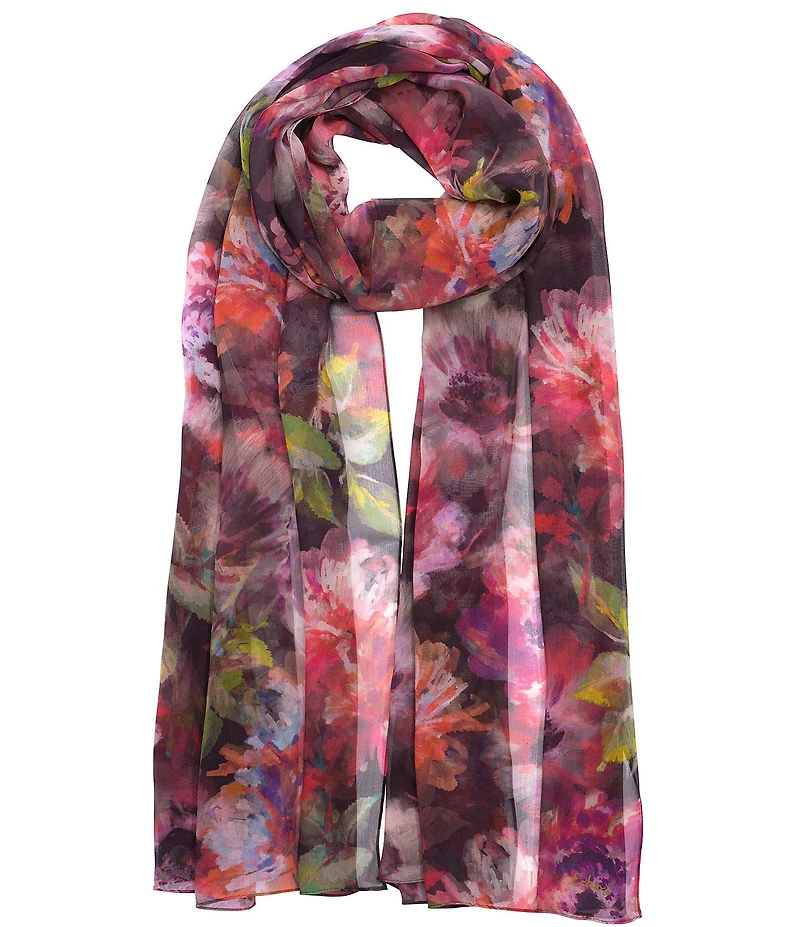 Echo Hazy Floral Crinkle Scarf Wrap
