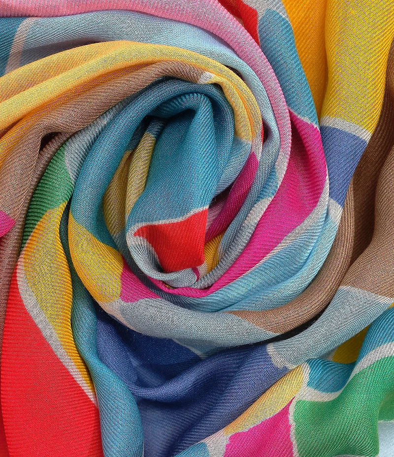 Echo Painted Plaid Oblong Scarf