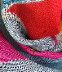 Echo Painted Plaid Oblong Scarf