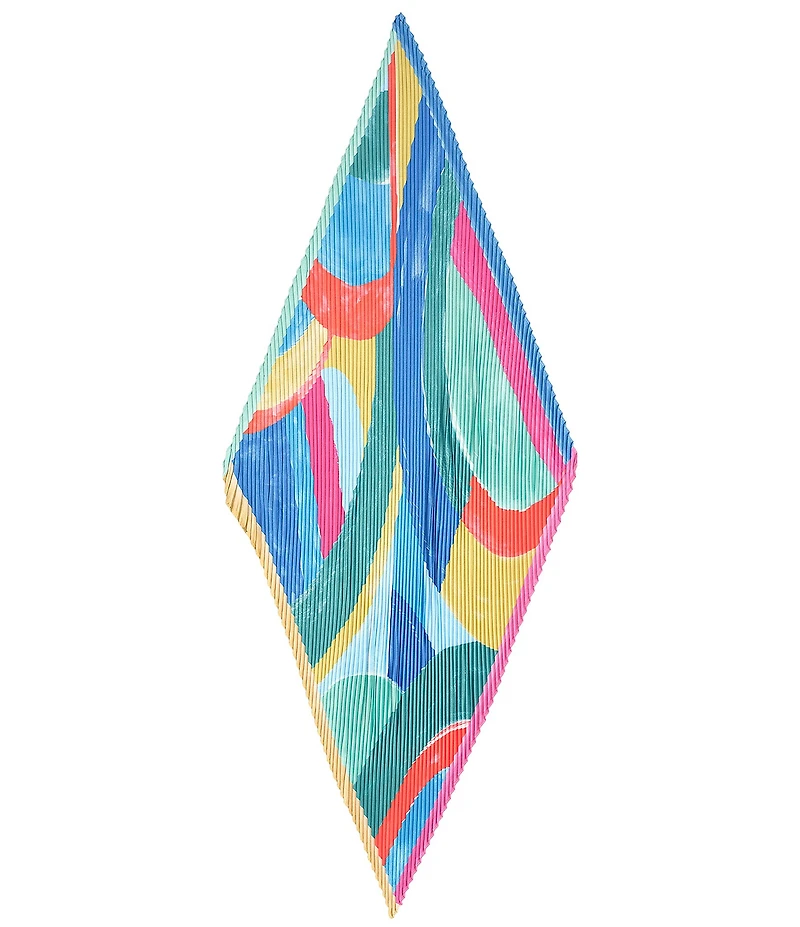 Echo Painterly Composition Pleated Diamond Scarf