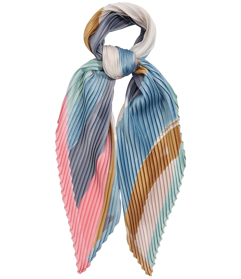 Echo Painterly Composition Pleated Diamond Scarf