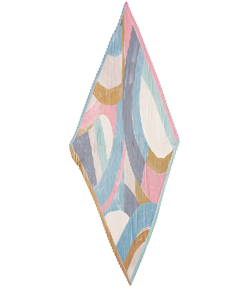 Echo Painterly Composition Pleated Diamond Scarf