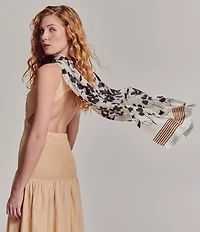 Echo Scribble Floral Silk Scarf