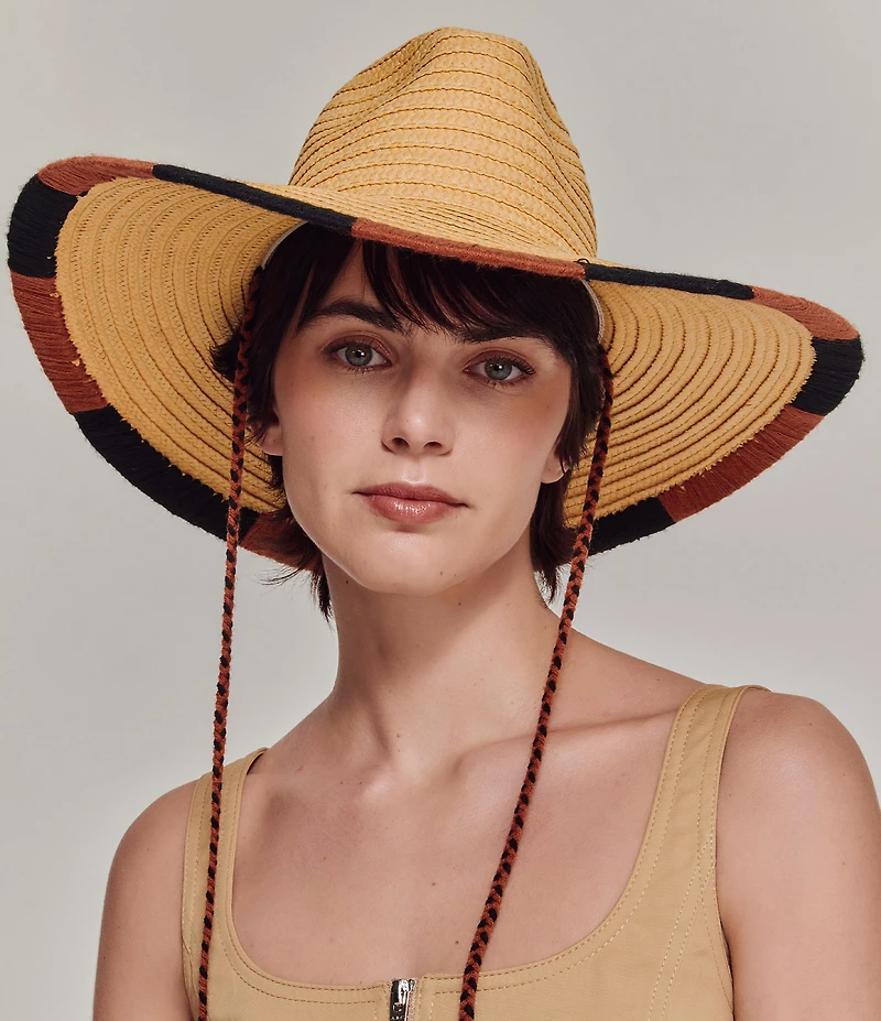 Echo Summer Escape Straw Embroidered Floppy Hat