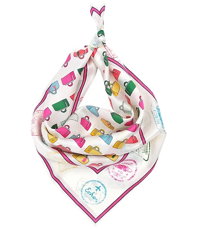 Echo Vintage Luggage Silk Square Scarf