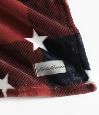 Eddie Bauer Americana Plaid Red Ultra Soft Plush Fleece Throw Blanket