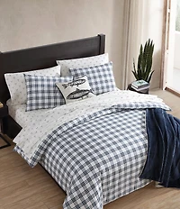 Eddie Bauer Basic Plaid Cotton Percale Duvet Cover Mini Set