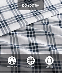 Eddie Bauer Basic Plaid Cotton Percale Duvet Cover Mini Set