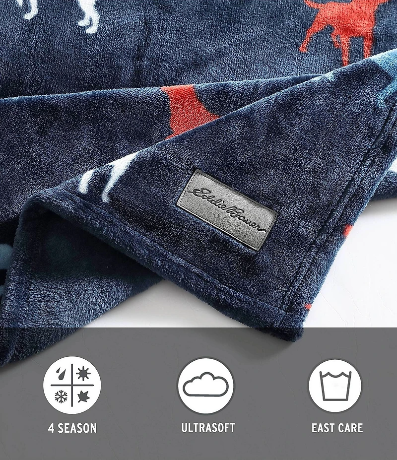 Eddie Bauer Buddy The Dog Ultra Soft Plush Fleece Throw Blanket