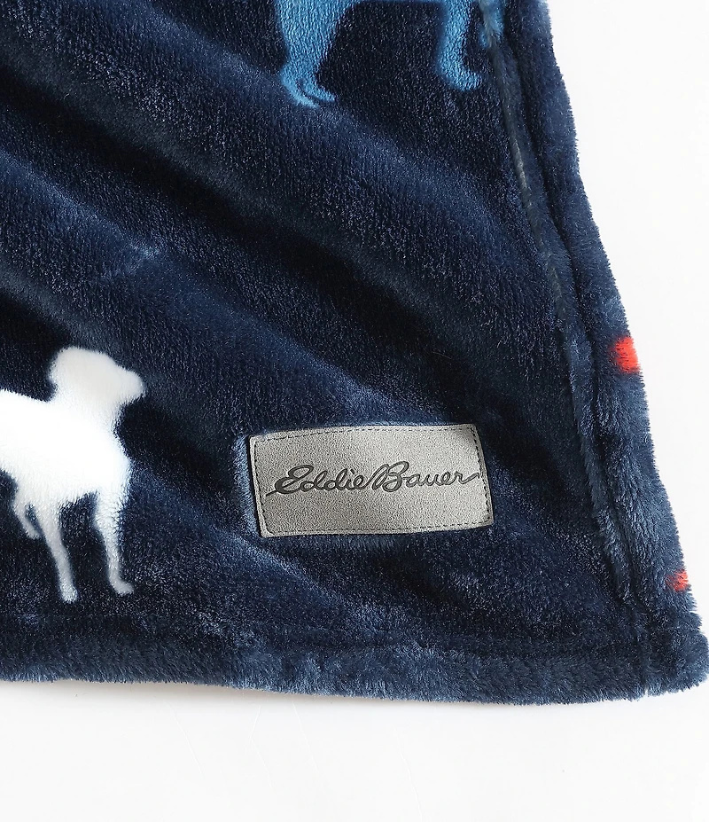 Eddie Bauer Buddy The Dog Ultra Soft Plush Fleece Throw Blanket
