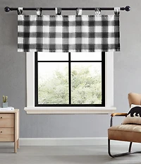 Eddie Bauer Canyon Plaid Checked Tab Top Window Valance