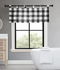Eddie Bauer Canyon Plaid Checked Tab Top Window Valance
