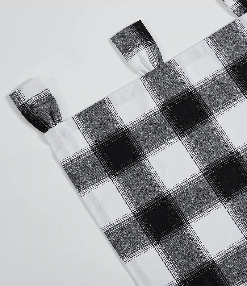 Eddie Bauer Canyon Plaid Checked Tab Top Window Valance