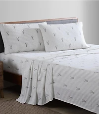 Eddie Bauer Deer Lodge Print Flannel Sheet Set